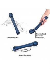 Синий вибромассажёр с насадками Man.wand Edgy - Manwan - в Первоуральске купить с доставкой