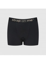 Черные трусики-боксеры для фиксации насадок Strap-on-me Harness Lingerie Allure - size S - Strap-on-me - купить с доставкой в Первоуральске