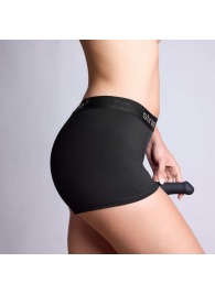 Черные трусики-боксеры для фиксации насадок Strap-on-me Harness Lingerie Allure - size XL - Strap-on-me - купить с доставкой в Первоуральске