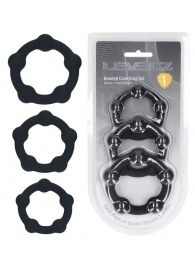 Набор из 3 эрекционных колец Beaded Silicone Cockring Set - Shots Media BV - в Первоуральске купить с доставкой