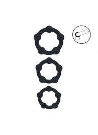 Набор из 3 эрекционных колец Beaded Silicone Cockring Set - Shots Media BV - в Первоуральске купить с доставкой