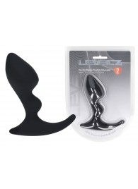 Черная анальная пробка для массажа простаты Double Ripple Silicone Prostate Massager - Shots Media BV - в Первоуральске купить с доставкой