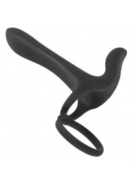 Черная насадка на член с вибрацией Couple’s Vibrator - Orion - в Первоуральске купить с доставкой