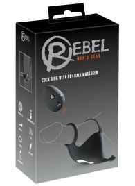 Черная вибронасадка для эрекции и стимуляции мошонки Cock ring with RC ball massager - Orion - в Первоуральске купить с доставкой