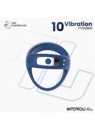 Синее интерактивное эрекционное виброкольцо Rank - Intoyou - в Первоуральске купить с доставкой