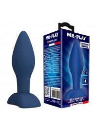 Синяя анальная пробка Bulb Plug - 10,5 см. - Baile