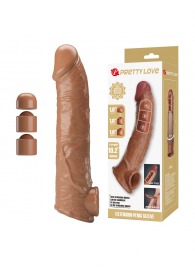 Карамельный фаллоудлинитель с подхватом мошонки Silas - 26 см. - Baile - в Первоуральске купить с доставкой