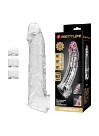 Прозрачный фаллоудлинитель с подхватом мошонки Silas - 26 см. - Baile - в Первоуральске купить с доставкой