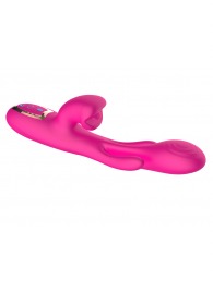 Розовый вибратор со стимуляцией клитора и фингерингом - 23,5 см. - Secwell