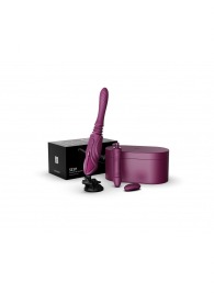 Фиолетовая секс-машина с функцией нагрева, насадками и присоской Sesh - Zalo - купить с доставкой в Первоуральске