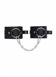 Черные оковы из толстой кожи с люверсами - Pecado - купить с доставкой в Первоуральске