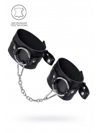 Черные оковы из толстой кожи с люверсами - Pecado - купить с доставкой в Первоуральске