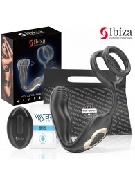 Черная анальная пробка с вращением и эрекционными кольцами - Ibiza - в Первоуральске купить с доставкой