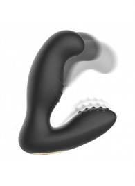 Черный вибромассажер простаты с ротацией и пультом ДУ - Ibiza - в Первоуральске купить с доставкой