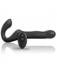Черный безремневой страпон с вибрацией и возвратно-поступательными движениями - 24 см. - Ibiza - купить с доставкой в Первоуральске