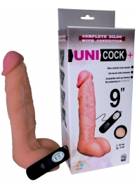 Фаллическая насадка Харнесс UNICOCK 9  с вибрацией - 24 см. - LOVETOY (А-Полимер) - купить с доставкой в Первоуральске