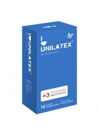 Классические презервативы Unilatex Natural Plain - 12 шт. + 3 шт. в подарок - Unilatex - купить с доставкой в Первоуральске