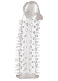 Прозрачная насадка на половой член с закрытой головкой и шипами - 12,5 см. - Toyfa Basic - в Первоуральске купить с доставкой