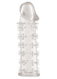 Гелевая прозрачная насадка с шипами - 12 см. - Toyfa Basic - в Первоуральске купить с доставкой