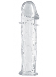 Гладкая прозрачная насадка с усиками под головкой - 12,5 см. - Toyfa Basic - в Первоуральске купить с доставкой