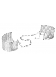 Серебристые наручники-браслеты Desir Metallique Handcuffs - Bijoux Indiscrets - купить с доставкой в Первоуральске