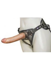 Насадка-фаллоимитатор на кожаных трусиках Harness Ultra Realistic 7  - 18 см. - LOVETOY (А-Полимер) - купить с доставкой в Первоуральске