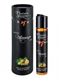 Массажное масло с ароматом экзотических фруктов Huile de Massage Gourmande Fruits Exotiques - 59 мл. - Plaisir Secret - купить с доставкой в Первоуральске