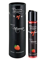 Массажное масло с ароматом клубники Huile de Massage Gourmande Fraise des Bois - 59 мл. - Plaisir Secret - купить с доставкой в Первоуральске