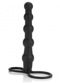 Насадка на пенис для двойного проникновения Silicone Beaded Double Rider - 14 см. - California Exotic Novelties - в Первоуральске купить с доставкой