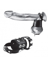 Утяжка на пенис и мошонку Cock Ring With 1.5  Ball Stretcher And Optional Weight Ring - BlueLine - купить с доставкой в Первоуральске