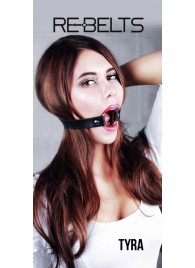 Чёрный кожаный чокер-кляп Tyra Black - Rebelts - купить с доставкой в Первоуральске