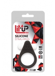 Чёрное эрекционное кольцо LIT-UP SILICONE STIMU RING 1 BLACK - Dream Toys - в Первоуральске купить с доставкой