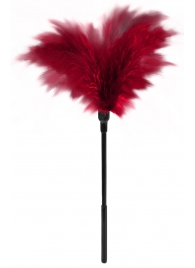 Пластиковая метелочка с красными пёрышками Small Feather Tickler - 32 см. - Blush Novelties - купить с доставкой в Первоуральске