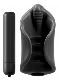 Чёрный мастурбатор Vibrating Silicone Stimulator с вибрацией - Pipedream - в Первоуральске купить с доставкой