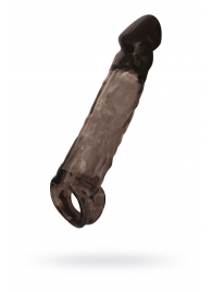 Чёрная насадка на пенис Tс подхватом - 19,5 см. - ToyFa - в Первоуральске купить с доставкой