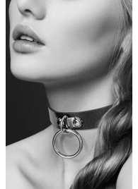 Узенький ошейник из полиуретана с кольцом - Bijoux Pour Toi - купить с доставкой в Первоуральске