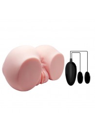 Телесный мастурбатор с двумя любовными тоннелями и вибрацией - Baile - в Первоуральске купить с доставкой