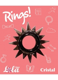 Чёрное эрекционное кольцо Rings Cristal - Lola Games - в Первоуральске купить с доставкой