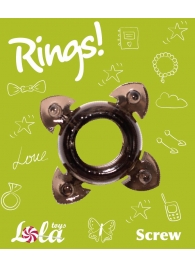 Чёрное эрекционное кольцо Rings Screw - Lola Games - в Первоуральске купить с доставкой