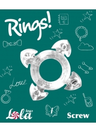 Прозрачное эрекционное кольцо Rings Screw - Lola Games - в Первоуральске купить с доставкой