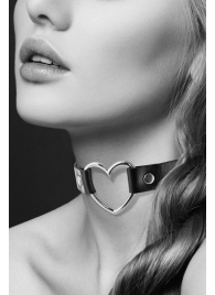 Чёрный чокер с кольцом в форме сердца - Bijoux Pour Toi - купить с доставкой в Первоуральске