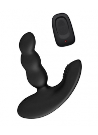 Черный силиконовый стимулятор простаты Levett Nitoc с пультом ДУ - Levett - в Первоуральске купить с доставкой