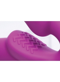 Ярко-розовый безремневой вибрострапон Evoke Vibrating Strapless Silicone Strap-on Dildo - XR Brands - купить с доставкой в Первоуральске