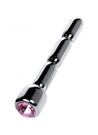 Серебристый уретральный плаг со стразом - 7 см. - ToyFa - купить с доставкой в Первоуральске