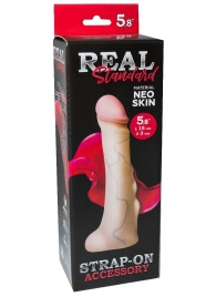 Реалистичная насадка с мошонкой REAL Standard - 18 см. - LOVETOY (А-Полимер) - купить с доставкой в Первоуральске