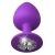 Фиолетовая анальная пробка со стразом Her Little Gem Large Plug - 9,5 см. - Pipedream - купить с доставкой в Первоуральске