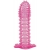 Гелевая розовая насадка с шипами - 12 см. - Toyfa Basic - в Первоуральске купить с доставкой