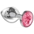 Большая серебристая анальная пробка Diamond Pink Sparkle Large с розовым кристаллом - 8 см. - Lola Games - купить с доставкой в Первоуральске