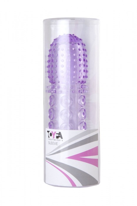 Насадка гелевая фиолетовая с точками, шипами и наплывами - 13,5 см. - Toyfa Basic - в Первоуральске купить с доставкой