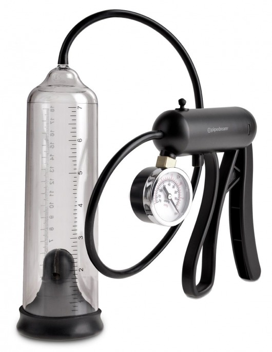 Вакуумная мужская помпа с датчиком давления Pro-Gauge Power Pump - Pipedream - в Первоуральске купить с доставкой